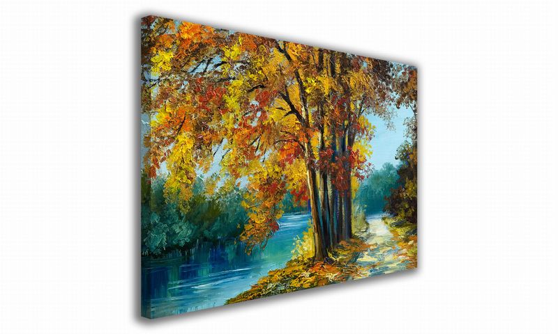OBRAZ NA PŁÓTNIE 071 Nad rzeką 40x30cm zdjęcie 1