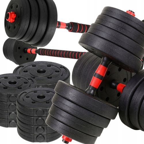 Hantle bitumiczne 40 KG | FUNKCJA SZTANGI | Regulowane 2x20 kg ZESTAW XXL na Arena.pl