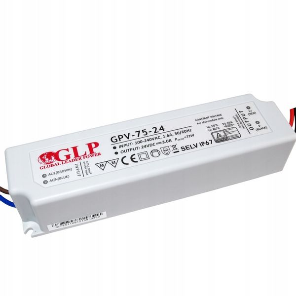 Zasilacz do LED GLP GPV-75-24 72W 24V DC zdjęcie 1