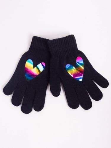 Rękawiczki dziewczęce pięciopalczaste z sercem 14 YOCLUB na Arena.pl