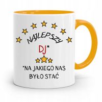 Dla Dja Muzyka Kubek Żółty Najlepszy Dj Prezent Z Nadrukiem Ze Zdjęciem