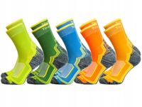 5x Kolorowe skarpetki trekkingowe sportowe super bawełna półfrotte 39-42