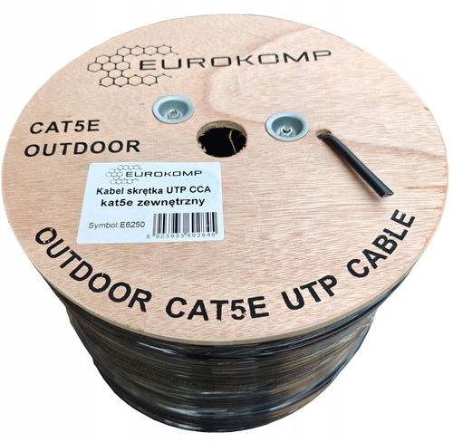 KABEL UTP zewnętrzny PODWÓJNA IZOLACJA RJ45 skrętka 305m ZIEMNA Eurokomp na Arena.pl