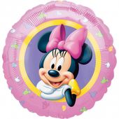 balon foliowy myszka minnie różowy okrągły party