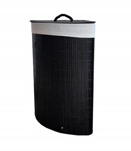 KOSZ BAMBUSOWY NA PRANIE BIELIZNĘ Z POKRYWĄ NAROŻNY POJEMNIK DUŻY 60L na Arena.pl
