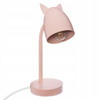 LAMPKA NA BIURKO RÓŻOWA DLA DZIEWCZYNKI METALOWA KOCIE USZY DLA DZIECI 31CM