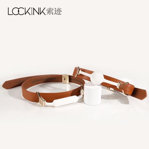 zestaw knebli ball-gag & gag-bite set brown lockink na Arena.pl