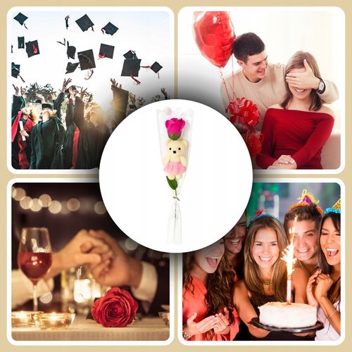 MIŚ Z RÓŻĄ BUKIET UPOMINEK NA PIKU PREZENT DLA NAUCZYCIELKI ZESTAW na Arena.pl