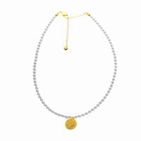 naszyjnik z pereł z monetą (c15/tgu/01au)