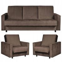 Zestaw mebli wypoczynkowy Alicja wersalka kanapa fotele Family Meble beżowy