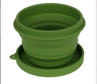 Składana miska silikonowa Fosco Collapsible Bowl olive BPA free - śr. 12 cm