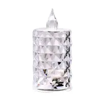 Świeczka kryształowa 6.5x3.6cm led wkład do znicza stroika na baterie