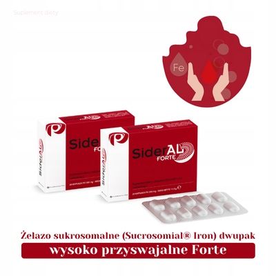 SiderAL FORTE DWUPAK (2x20 kapsułek) żelazo sukrosomalne na Arena.pl