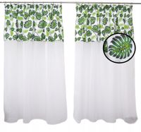 Firana nowoczesna zasłony monstera liście 300x160