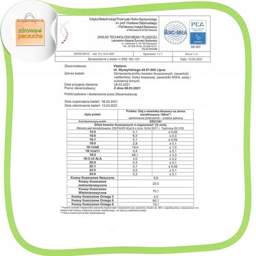 OLEJ Z WIESIOŁKA DWULETNIEGO TłoczonyNaZimno 500ml na Arena.pl