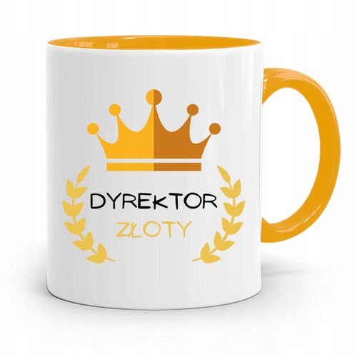 Dla Dyrektora Kubek Żółty Dyrektor Złoty Z Nadrukiem Ze Zdjęciem na Arena.pl