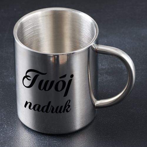 Kubek 300 ml ze stali nierdzewnej z Twoim nadrukiem - srebrny na Arena.pl