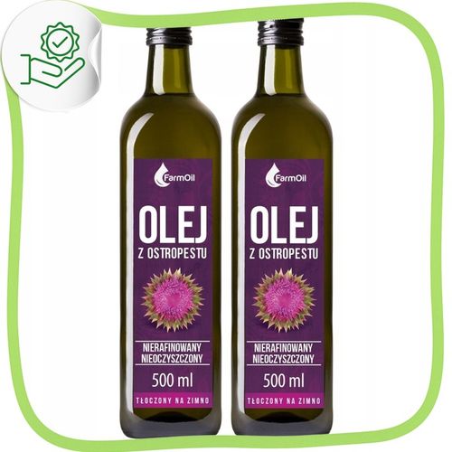 Olej z ostropestu tłoczony na zimno na wątrobę naturalny zdrowy 1L 2x500ml na Arena.pl