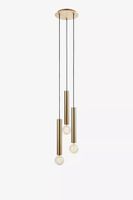 Sypialniana lampa wisząca Sencillo nad łóżko mosiądz