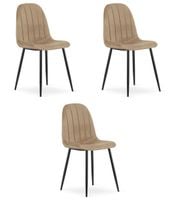 Krzesło tapicerowane PADVA brąz aksamit czarne nogi do kuchni x3 szt.