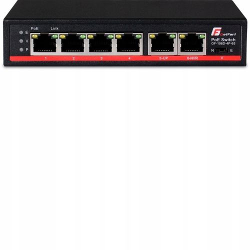 Switch POE Getfort 4FE x POE + 2FE Uplink 65W na Arena.pl
