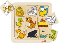 Drewniane puzzle 2. Gdzie mieszkają zwierzątka?