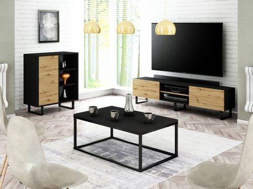 KOMODA LOFT INDUSTRIALNA 80 1D DĄB ARTISAN /POŁYSK na Arena.pl