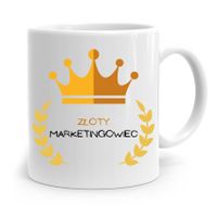 Dla Marketingowca Kubek Złoty Marketingowiec Z Nadrukiem Ze Zdjęciem