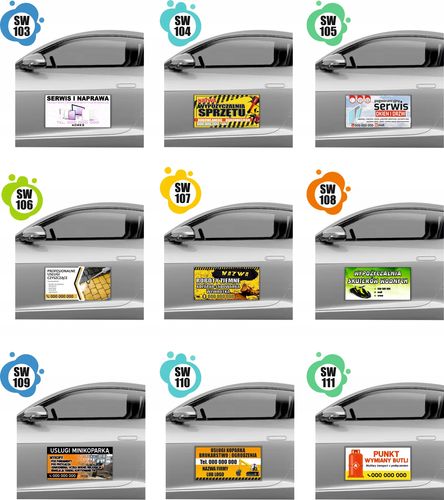 MAGNES NA SAMOCHÓD auto MATA MAGNETYCZNA REKLAMOWA 60X30 cm serwis naprawa na Arena.pl