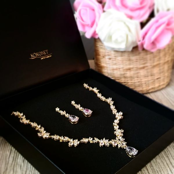 Komplet ślubny FLORAL gold zdjęcie 1