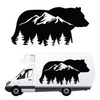 NAKLEJKA NA BOK AUTA dekoracyjna wodoodporna niedźwiedź góry KAMPER 140cm