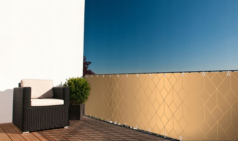 OSŁONA BALKONOWA MATA NA BALKON BIAŁA Z GRAFIKĄ BARIERKA WYMIAR zdjęcie 11