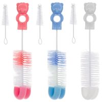 CANPOL Szczotka do butelek i smoczków z gąbką KOLOR LOSOWY