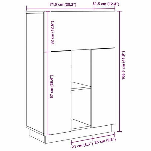 Biurko Biały 71,5 x 31,5 x 106,5 cm Materiał drewnopochodny na Arena.pl