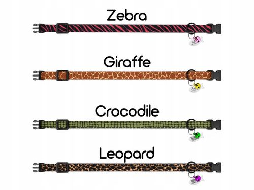 Obroża dla Kota z Dzwonkiem, Wzór Lampart + Identyfikator z Grawerem na Arena.pl