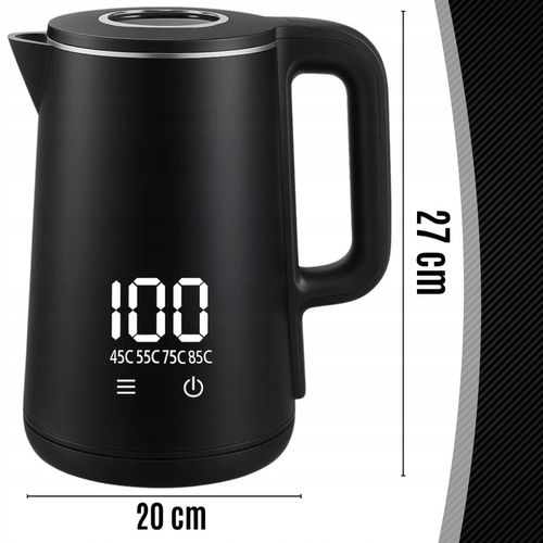 CZAJNIK ELEKTRYCZNY BEZPRZEWODOWY 1,7L 1500W CZARNY REGULACJA TEMPERATURY na Arena.pl