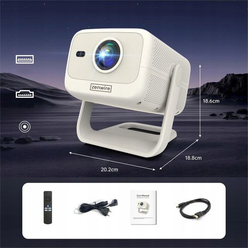 Mini Projektor Przenośny Android WiFi Rzutnik FULL HD 4K Telefon Bluetooth na Arena.pl