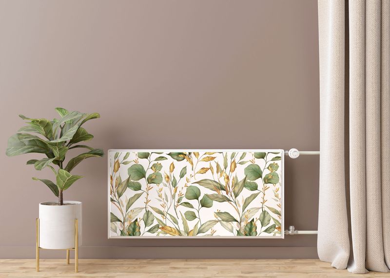 Magnetyczna OSŁONA Grzejnika Akwarelowe Liście Rośliny 90cm x 60cm zdjęcie 7