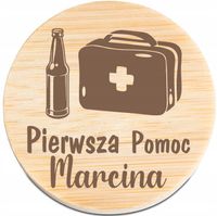 OTWIERACZ do piwa DREWNIANY personalizacja z grawerem pierwsza pomoc + imię