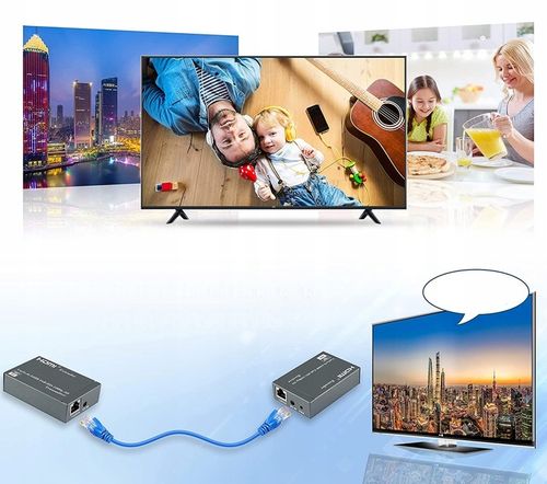 EXTENDER HDMI LAN PO SKRĘTCE RJ45 60M IR LOOPOUT na Arena.pl