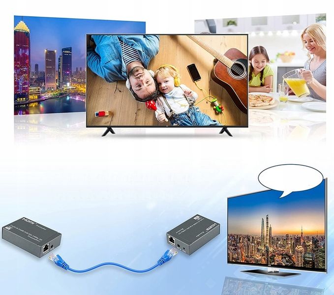 EXTENDER HDMI LAN PO SKRĘTCE RJ45 60M IR LOOPOUT zdjęcie 3