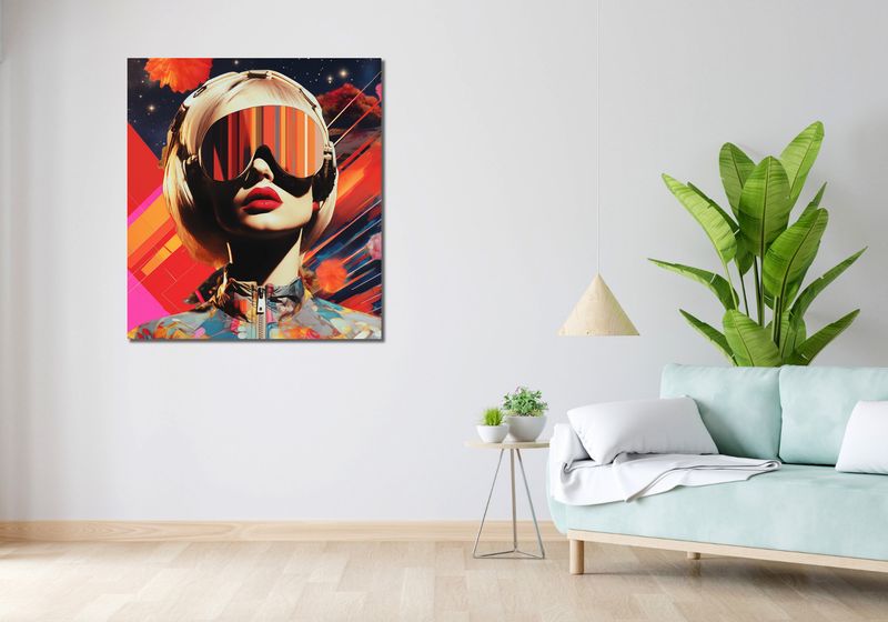 Obraz 90x100cm Retrofuturystyczna Muza zdjęcie 2