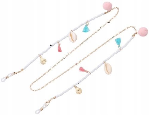 Elegancki Łańcuszek Do Okularów Muszla Pompon Boho na Arena.pl