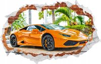 FOTOTAPETA 3D naklejka dziura auto Lamborghini