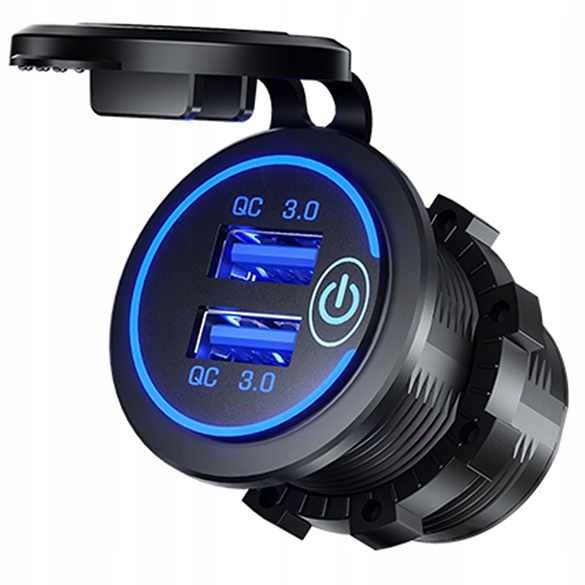 GNIAZDO ŁADOWANIA QC 2x USB 3.0A QUICK CHARGE zdjęcie 1