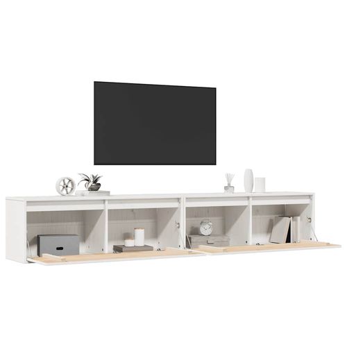 Szafki ścienne, 2 szt., białe, 100x30x35 cm, drewno sosnowe na Arena.pl