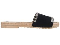 Czarne klapki damskie z cyrkoniami płaskie buty 38