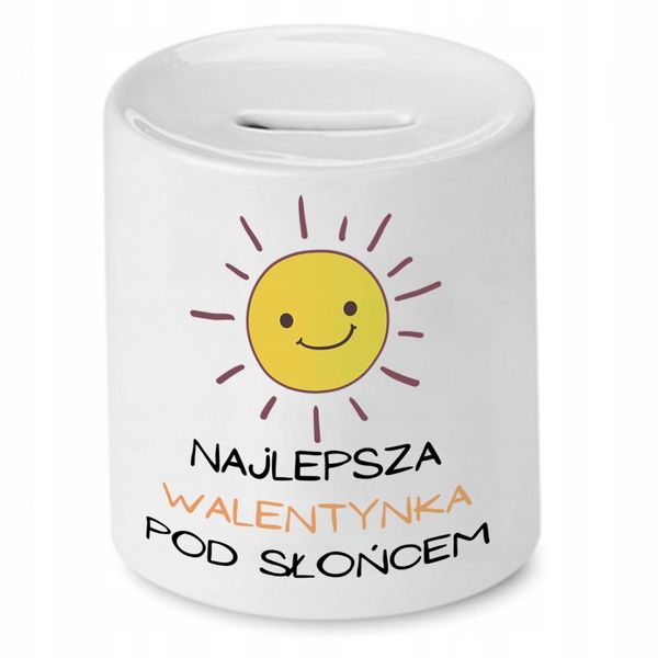 Skarbonka Prezent Walentynki Najlepszy Pod Słońcem Z Nadrukiem Ze Zdjęciem zdjęcie 1