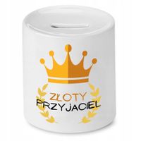 Skarbonka Dla Przyjaciela Złoty Przyjaciel Prezent Z Nadrukiem Ze Zdjęciem