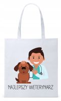 Dla Weterynarza Na Prezent Torba Eco Biała Shopper Z Nadrukiem Ze Zdjęciem